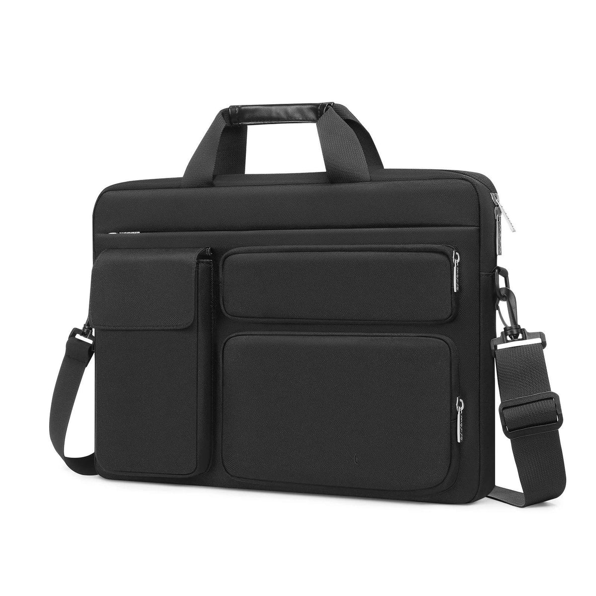 Protective Laptop Case 13 inch Laptop Sleeve, Open Bag with 2 Raised&1 Flapover&1 Handle&Belt, Laptop Case with Handle Black