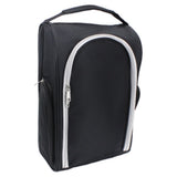 Golf Shoe Bag for Travel Zippered Sport Shoe Carrier Bags with Side Accessory Pockets for Socks, Tees, Golf Balls（Black）