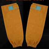 Leather Welding Work Sleeves for Men&Women - Heat&Flame Resistant Arm Protection with Stitching and Cotton Lining