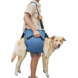 Dog Carry Sling, Emergency Backpack Pet Legs Support & Rehabilitation Dog Lift Harness for Nail Trimming, Dog Carrier for Senior Dogs Joint Injuries, Arthritis, Up and Down Stairs(L, Blue)