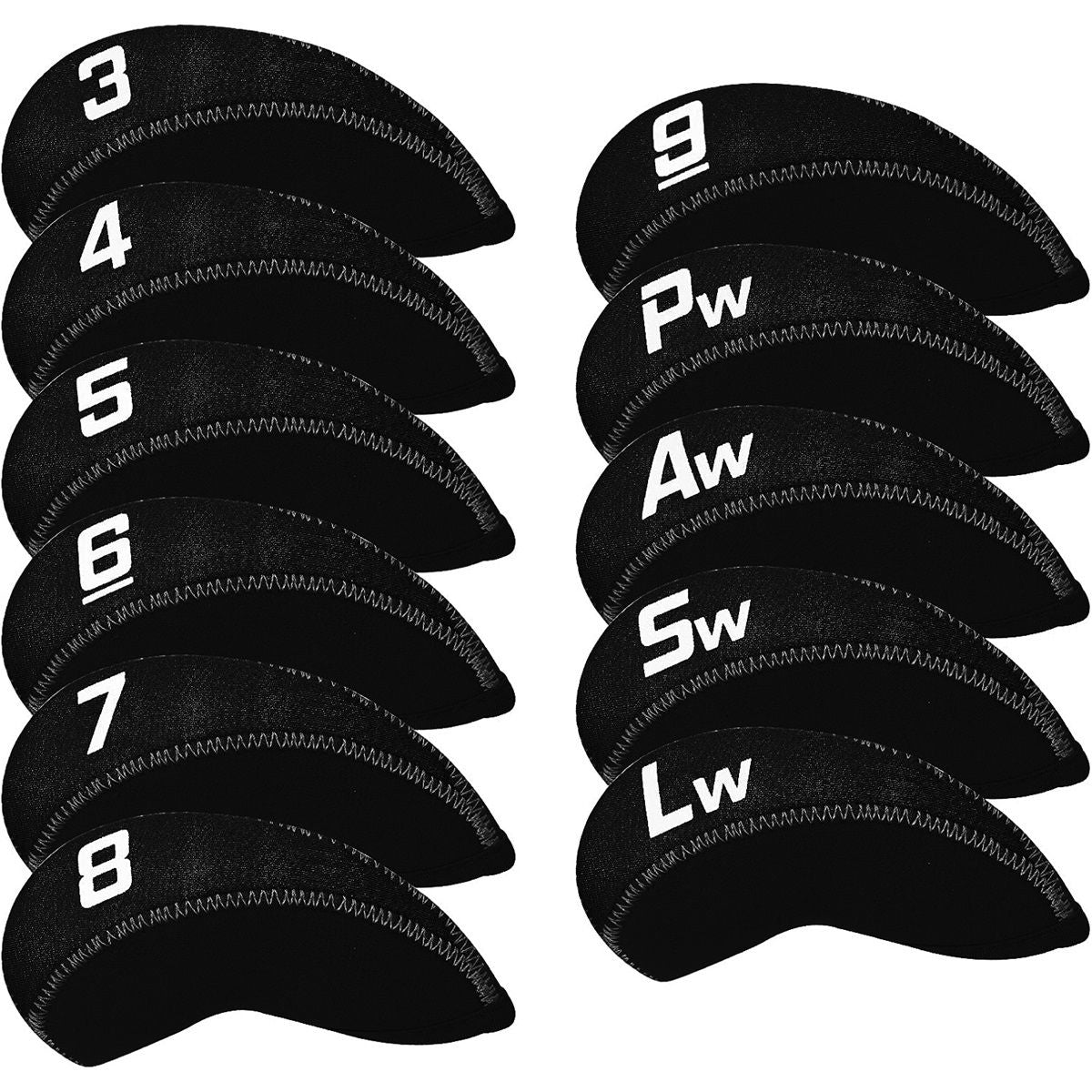 Golf 11pcs/Set Neoprene Iron Headcover Set Flag Golf Club Protector black Golf Club Protector