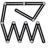 Multi Angle Measuring Ruler,12-Sided Angle Measurement,Tile Holes Measure Ruler Holes Positioning Apertures,Upgrade Multi Angle Ruler/Metal/Black