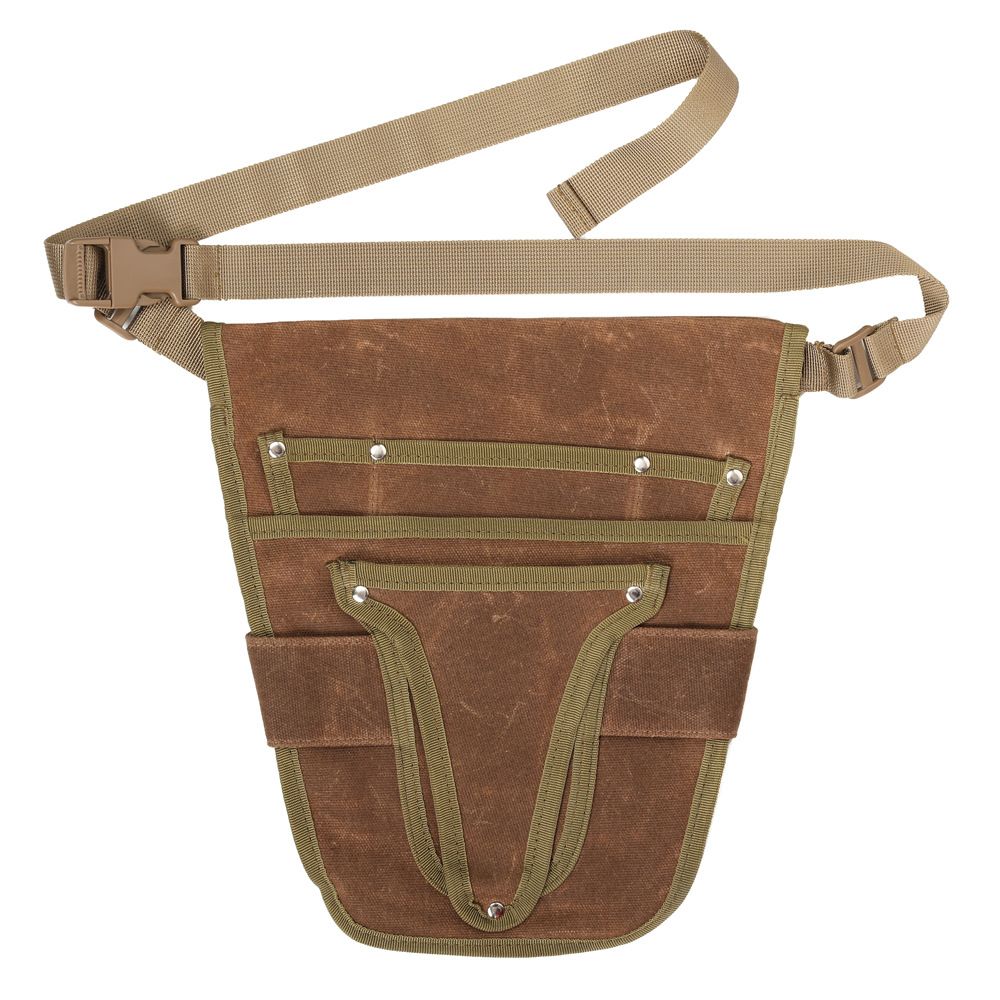 Handy Garden Tool Belt, with Multiple Pocket Heavy Duty Small Tool Belt Pouch Outdoor Gardening Tools Waist Belt for Women & Men Gardeners ( Brown)