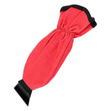 Waterproof Ice Scraper Mitten Snow Remover Glove with Lined of Thick Fleece for Car Windshield  Shovel  Clearing Tool(Red)