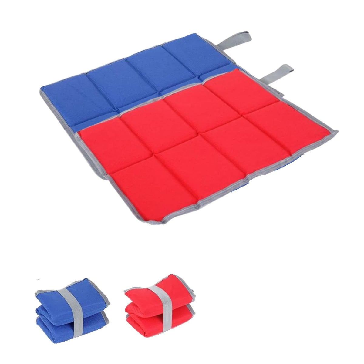 2Pcs Foldable Sitting Pad, Waterproof Oxford Cloth Foam Sitting Mat for Mountaineering Travel，Backpacking， Outdoor Picnic，Adults and Kids（red+blue）