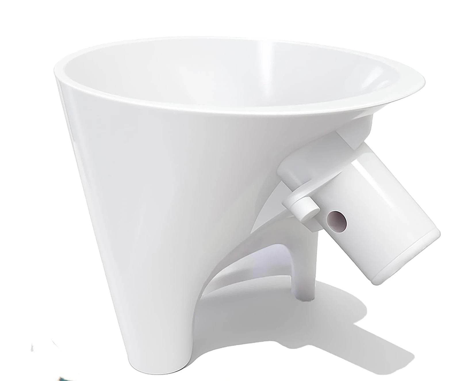 Flour Funnel for Kitchen Aid Mixer, Mess Free Guided Pouring, Easy Clean Durable Accessory for Baking and Cooking Prep (White)