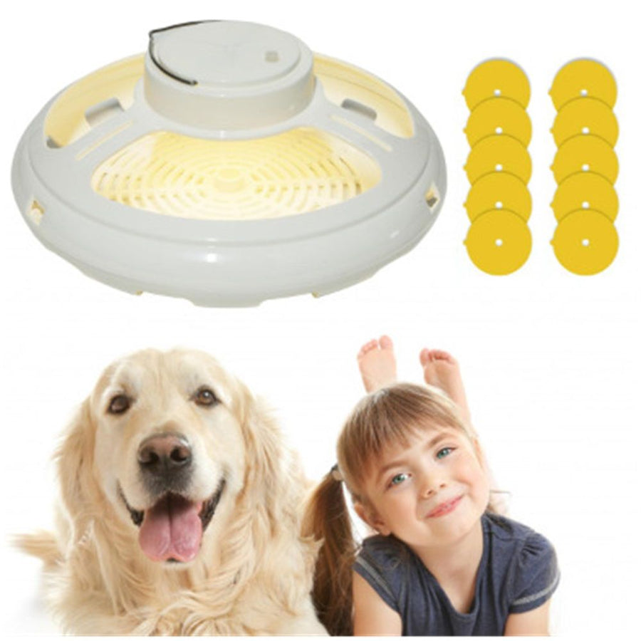 Updated Flea Traps for Inside Your Home with 10 Sticky Pads and USB Cable, Flea Light Traps for Home, Hanging Pest Control Device for Bugs Moths Gnats, Effective Indoor Outdoor
