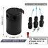 Universal 3-Port Oil Catch Can Reservoir Tank Black Car Oil Catch Can Kit Reservoir Tank, Compact Baffled
