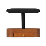 Solid Wood Watch Stand with Drawer T-bar Watch Holder Organizer for Men and Women Showcase Bracelet Bangle Jewelry Display Stand Rings Earrings Necklace Storage(Black)