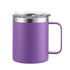 Stainless Steel Insulated Coffee Mug Tumbler with Handle, 14oz Double Wall Vacuum Travel Tumbler Cup with Sliding Lid (Purple)