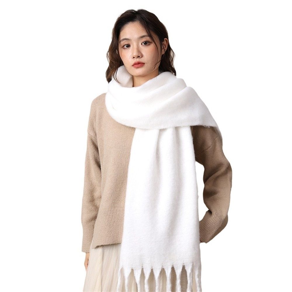 Women's Mohair Winter Scarf Pure Color, Warm Winter Scarf for Women and Men, Soft Luxurious Cashmere Feel Scarfs