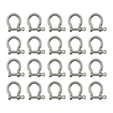 20Pcs M4 D Ring Shackle 304 Stainless Steel Screw Shackle Heavy Duty Screw Pin Shackle -Dia. : 0.16"/4mm