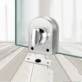 Fits on  Glass door lock Stainless Steel Glass Door Lock Floor Latch Lock Bolt Ground Lock for Bathroom Toilet Shop Glass Doors