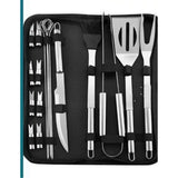 18-Piece Grill Tool Set, BBQ Accessories and Grill Tools, Durable Stainless-Steel Utensils, Spatula, Tongs, Cleaning Brush & More, Grilling Gifts for Men