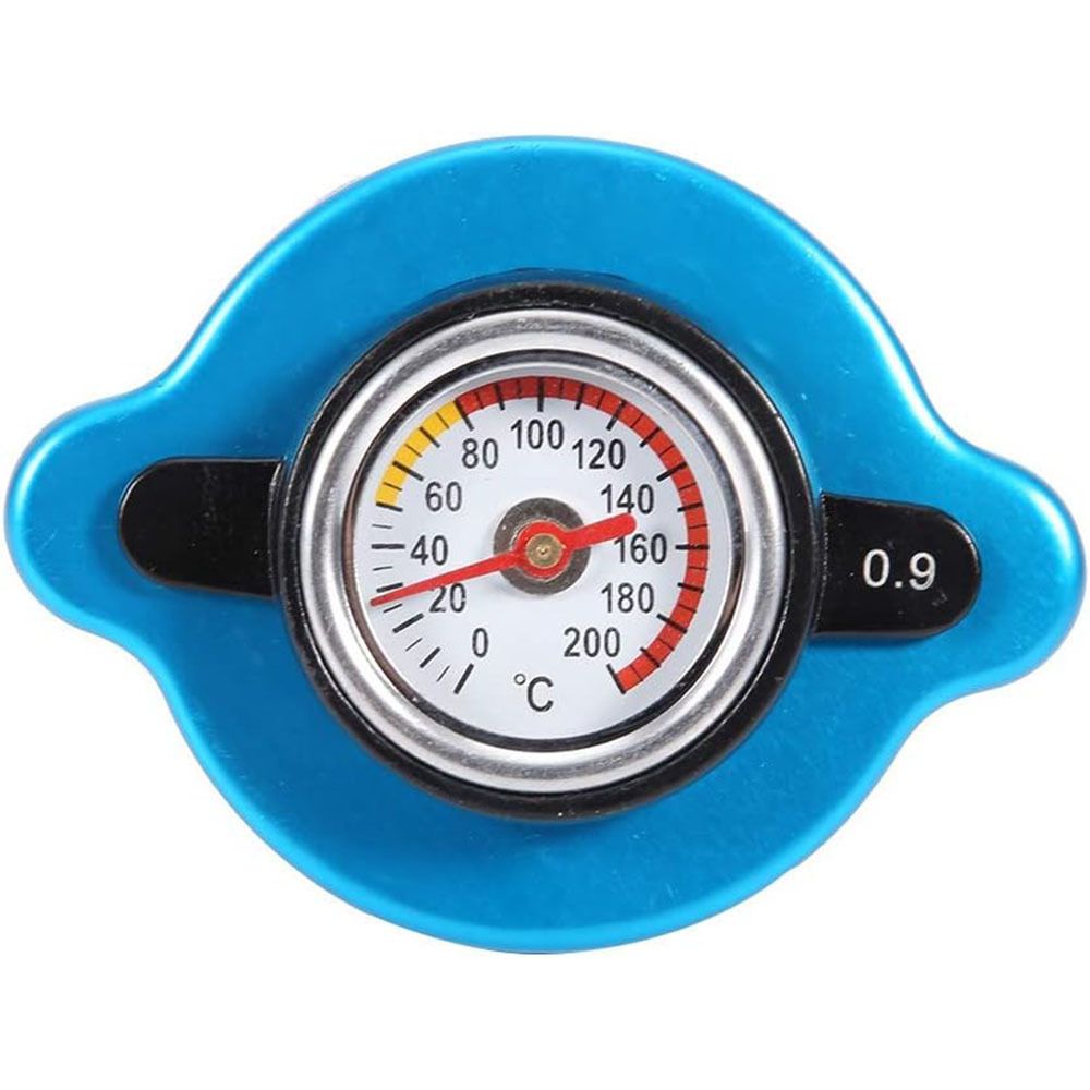 Thermostatic Radiator Cap, Universal Thermostatic Radiator Cap Water Tank Cover Leakproof W/Temperature Gauge(Big head 0.9bar)