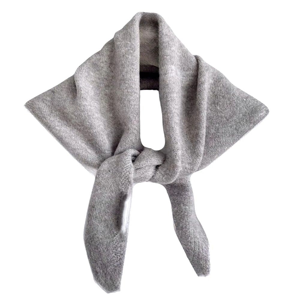 Wool Knitted Triangle Scarf for Women Head Scarf Girl Aesthetic Accessories Streetwear Triangle Shawl (gray)
