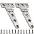 2 pack Stainless Steel T Hinges Marine Grade Heavy Duty Boat Hatch Hinge Casting Cabinet Hardware Door Hinge with Screws