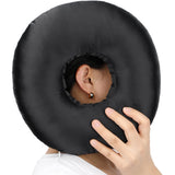 Piercing Pillow Ear Pillows Donut with Hole for Ear Pain  Piercing Pain Relief Sleeping Pressure Sore Side Sleepers Smooth Cooling Ear Guard Protector, Black