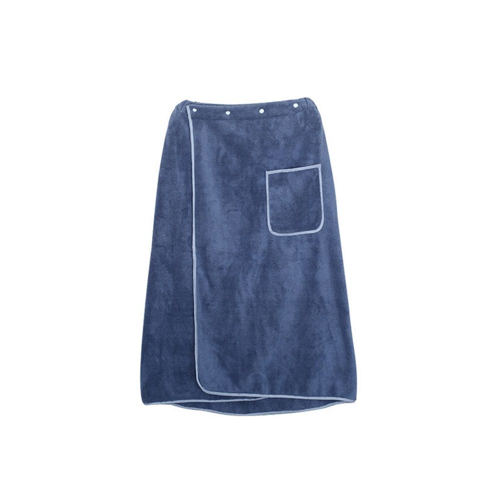 Men's towel bag , ultra-fine fiber towel soft and comfortable absorbent body bag with oversized button design, ( blue)