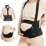 Pregnancy Belly Band, Shoulder Strap Belly Support Brace, Pregnancy Support Belt, Lightweight Abdominal Binder, for Abdomen, Black, Large（L）