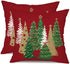 Christmas Pillow Covers 18x18 Inch Set of 2 Xmas Tree Decorative Red Throw Pillows Winter Christmas Decor for Home Couch