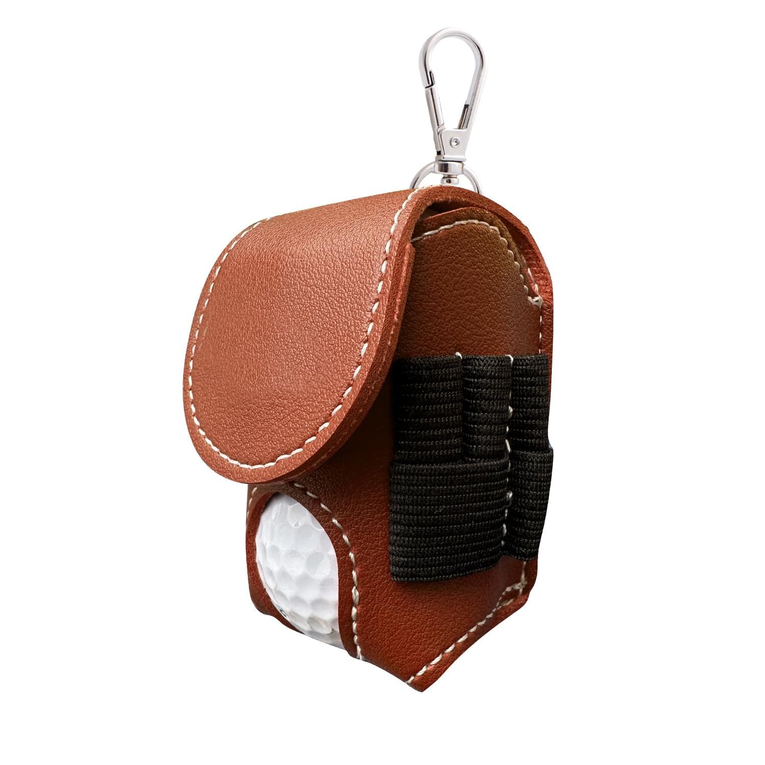 Golf waist leather storage bag, hanging waist golf bag, practical bag for golf sports accessories pu Storage Pocket brown
