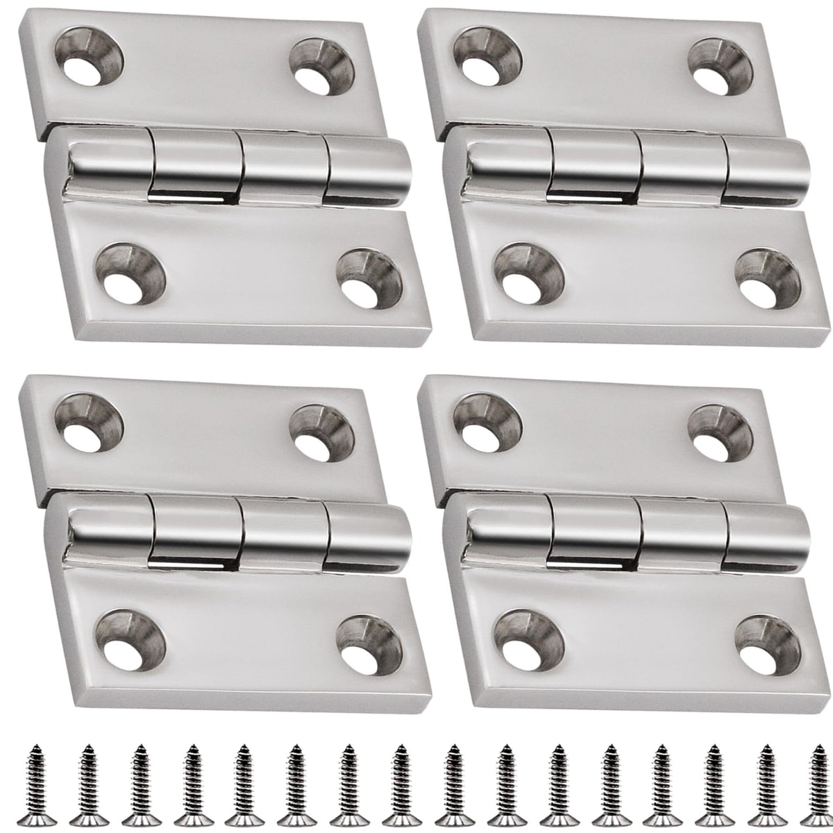 316 Stainless Steel Hinges Marine Grade 2" x 2" Heavy Duty Boat Hatch Hinge (50 mm X 50 mm) 4 Pack Casting Cabinet Door Hinge with Screws