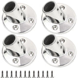 4 pack Boat Hand Rail Fitting Heavy Duty 316 Marine Round Base with Screws, Hand Rail Fitting Rail Tube Stanchion Base Column Accessories