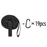 Campsite Storage Strap Tent Camping Tree Hanging Organizer with 19 Carabiner Hooks, Camping Set Travel & Outdoor Camping Gear