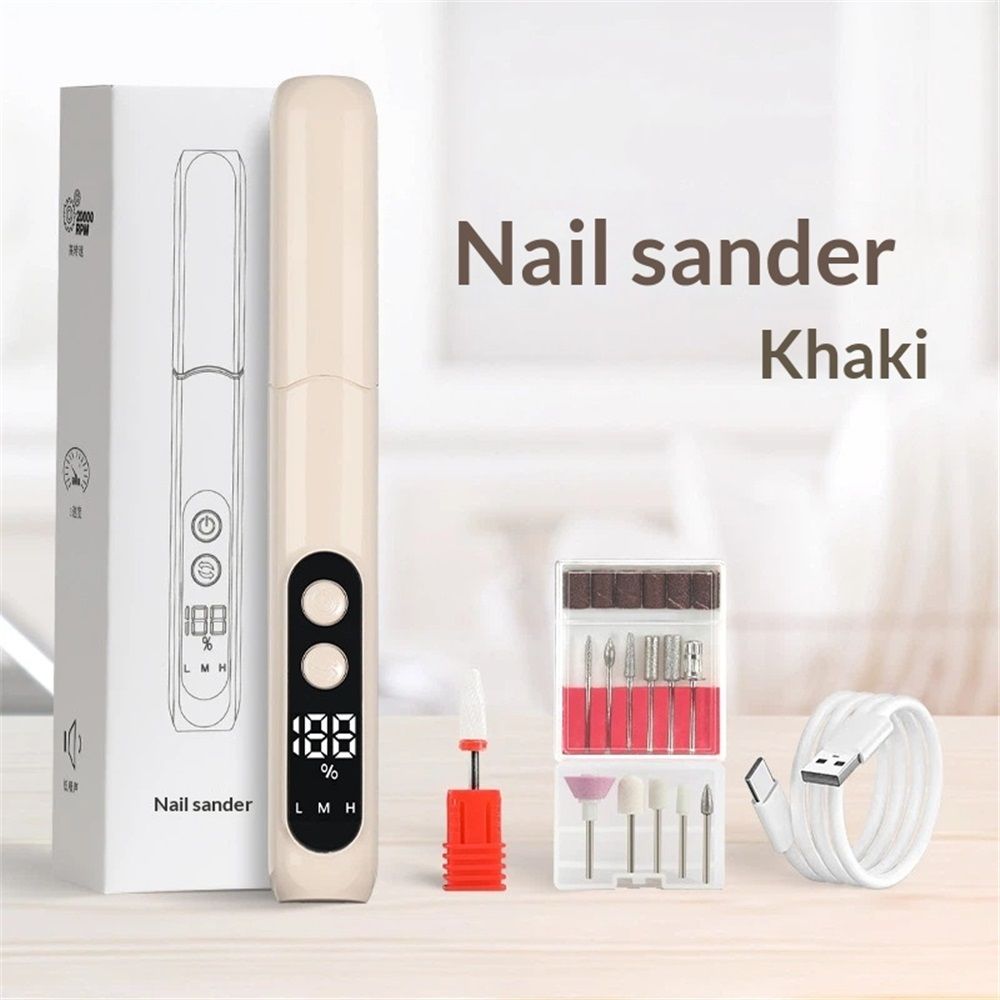 Electric Nail Drill Kit Professional - Electric Nail File with LED Display, Portable Nail Drill Machine for Nails, Hand Feet Trimmer Buffer Tool for Women Men Baby White