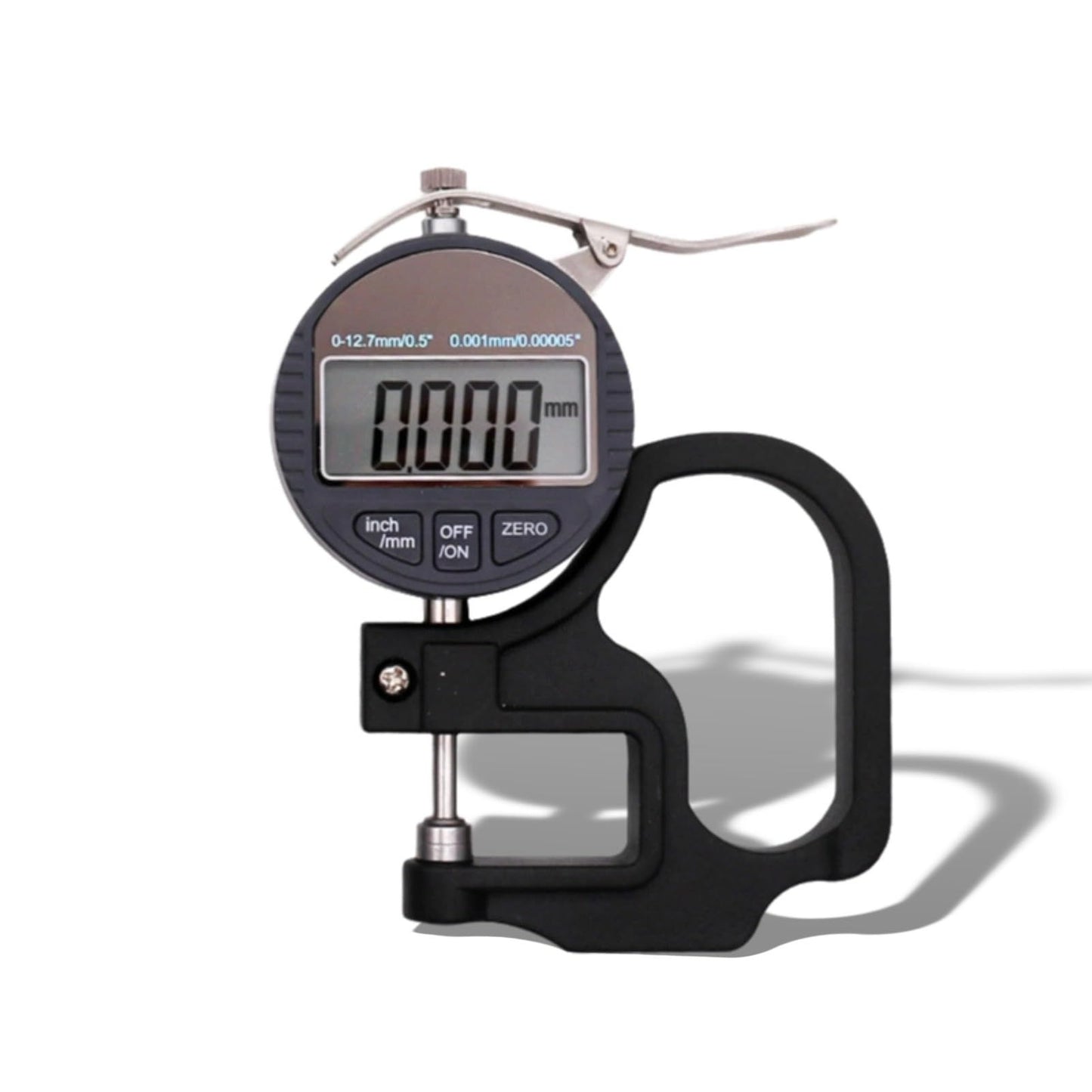 Digital Thickness Gauge, Thickness Micrometer Meter, 0 to 12.7mm Digital Display Measuring Tool with LCD Display, for Paper Film (0.001mm Accuracy)