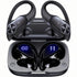 Bluetooth Headphones Wireless Earbuds 80hrs Playtime Wireless Charging Case Digital Display Sports Ear Buds with Earhook Deep Bass IPX7 Waterproof Over-Ear Earphones for TV Phone Laptop Black