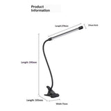 Clip on Desk Lamp LED Reading light Dimmable USB Small Clamp Lamp  Adjustable Flexible Gooseneck Table Light for Bed Headboard, Nail, Home Office,Computer(Black)