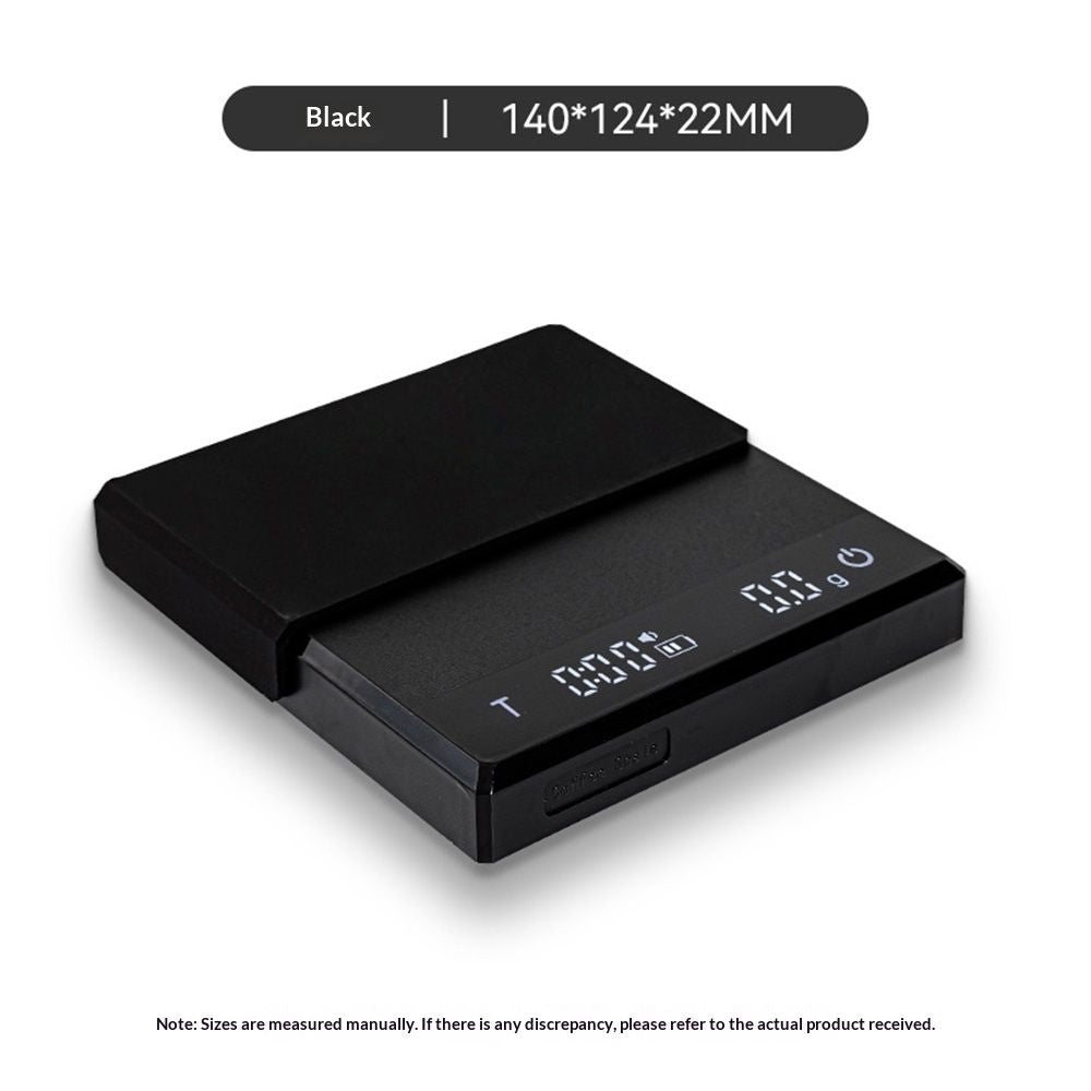 Espresso Scale with Timer,Small Coffee Scale with Solid-Liquid Detection,Auto Tare Digital Coffee Bean Scale,0.1g Accurate Weighting,3 Mode,Black（0.3g-2000g）