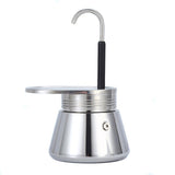Single Spout Mocha Pot, Stainless Steel Espresso Maker Coffee Pot Lightweight Cafe Maker Portable Outdoor Camping Brewed Coffee Cup for All Electric Ceramic Gas Stovetops(50ml)