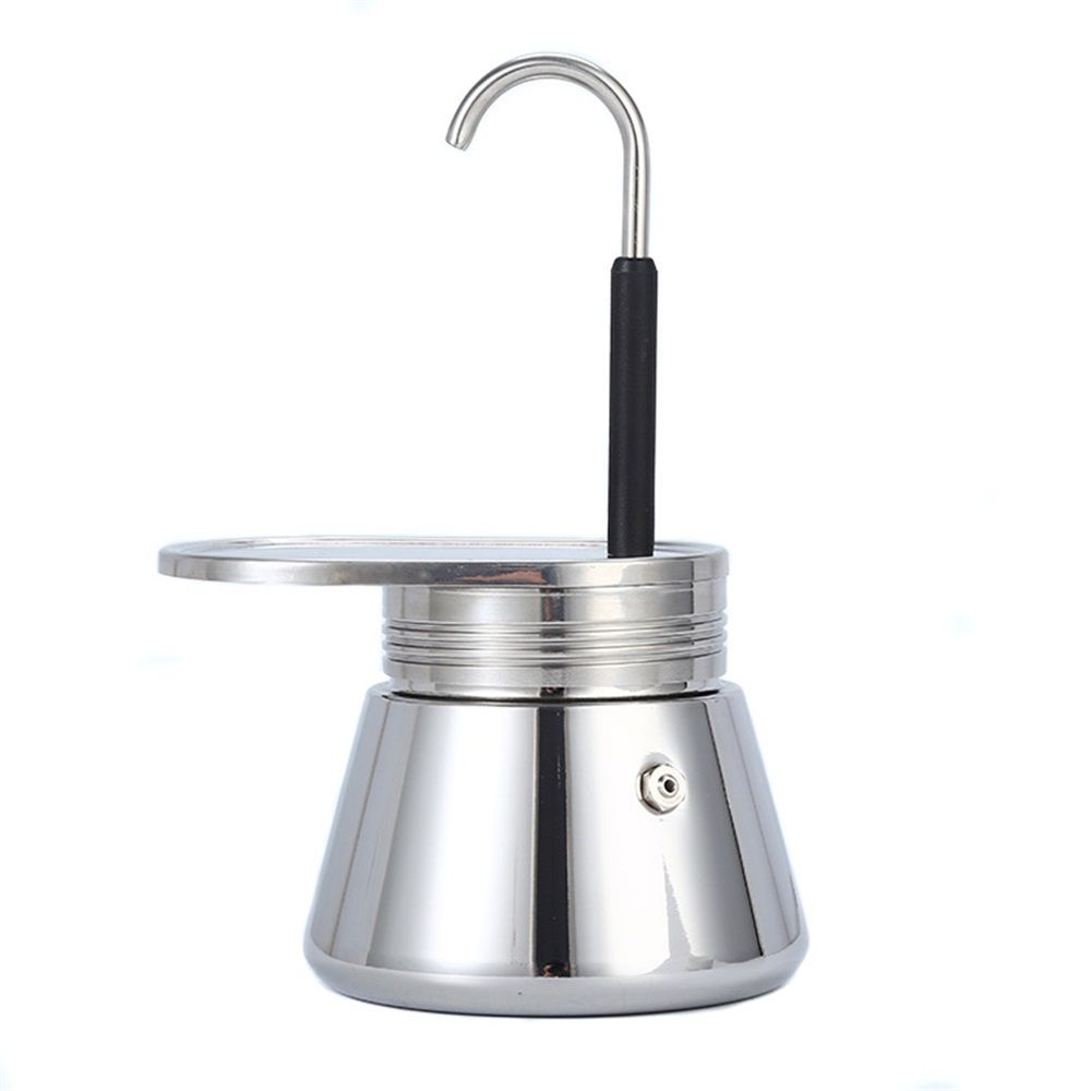 Single Spout Mocha Pot, Stainless Steel Espresso Maker Coffee Pot Lightweight Cafe Maker Portable Outdoor Camping Brewed Coffee Cup for All Electric Ceramic Gas Stovetops(50ml)