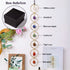 7 Chakra Crystal Hanging Ornament, Unique, Spiritual Boho Wall Decor, Raw Chakra Stones Amethyst Suncatcher, Rose Quartz Crystal (Gold)