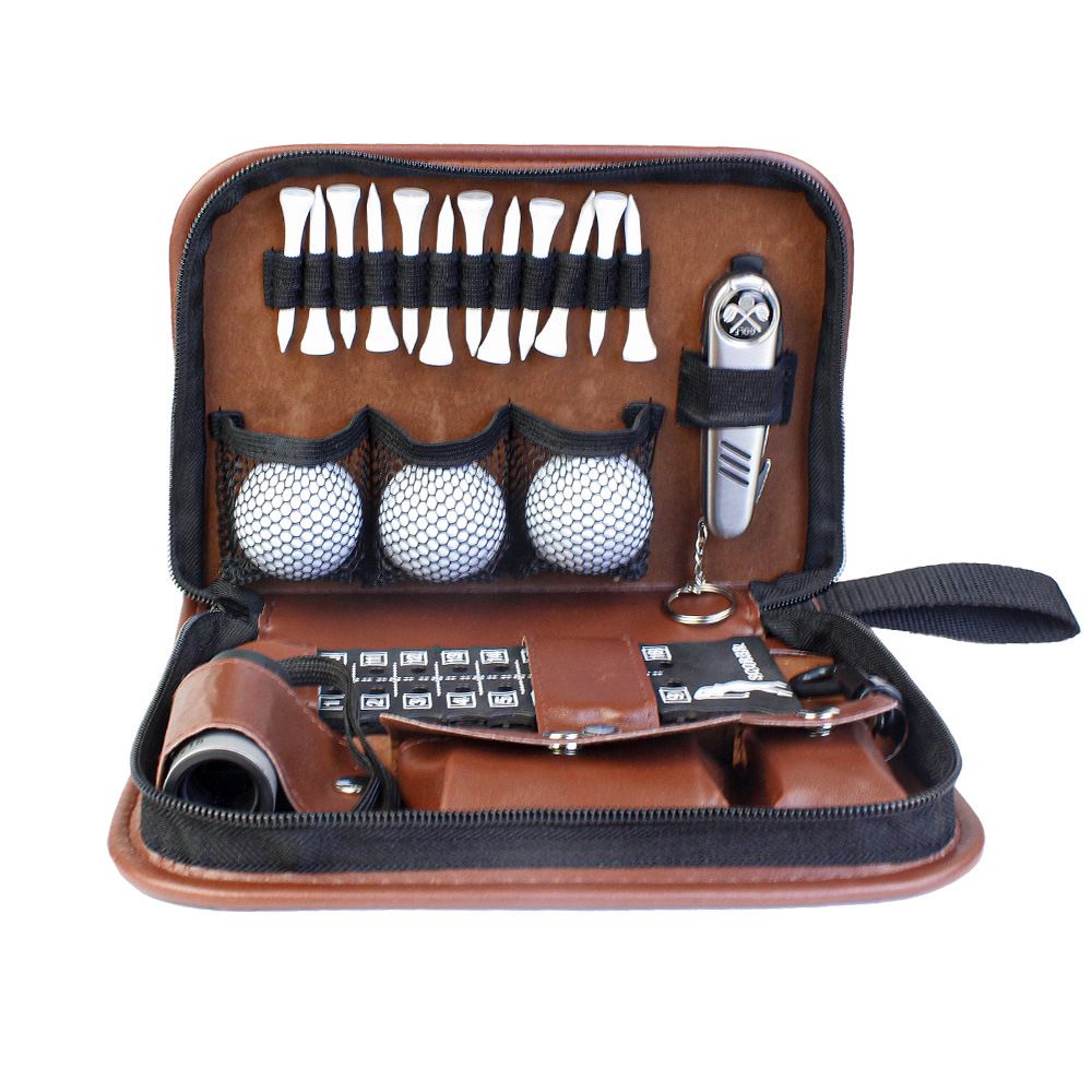 Golf Gifts for Men and Women, Golf Accessories Set with Hi-End Case, Golf Balls, Rangefinder, Golf Tees, Brush, Multifunctional Divot Knife, Scorer, Golf Ball Clamp