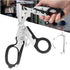 Heavy Duty 6 in 1 Multifunctional Trauma Shears Foldable | Stainless Steel emergency response scissors | Survival Shears with Holster | Trauma shears  With Strap Cutter | Black