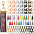 72 Pieces Key Fob Hardware Set Including 24 Wristlet with Keyring, Colorful Leather Keychain Tassel and Swivel Snap Hooks for Supplies, 6 Colors, Multicolor, Large