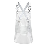 Hair Stylis Apron for Salon Barber Cross-back Hairdresser Waterproof Work Apron With 3 Pockets（White woven ribbon 30 silk short style）
