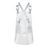 Hair Stylis Apron for Salon Barber Cross-back Hairdresser Waterproof Work Apron With 3 Pockets（White woven ribbon 30 silk short style）