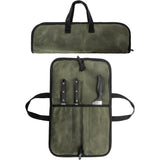 Chef Knife Roll Bag with 4 Slots, Heavy Duty Waxed Canvas Knife Bag with Handle, Kitchen Knife Storage, Portable Knife Carrying Case (Only one kitchenware storage bag)