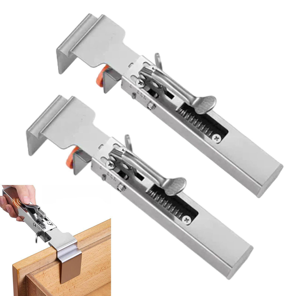 Adjustable Drawer Fixing Clamp, Drawer Front Installation Clips 2Pcs, for Cabinet Installation Tools Drawer Front Fixing Clip