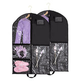 40Inch Garment Bag for Hanging Clothes, Waterproof Dance Costume Bags, Gusseted Hanging Garment Bags for Travel Storage, Kids Garment Bag, Garment Bag for Dance Competitions（Black-2 pack, oniy bag)