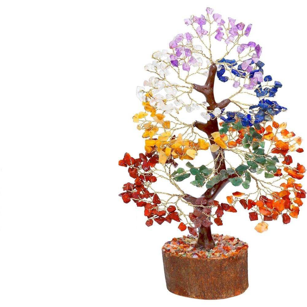 7 Chakra tree of life Crystal Healing Money Tree for Home Living Decor, Office Desk Decor | Handmade Feng Shui Bonsai for Positive Energy, Wealth & Good Luck | Birthday Gifts for Men, Women, Mom