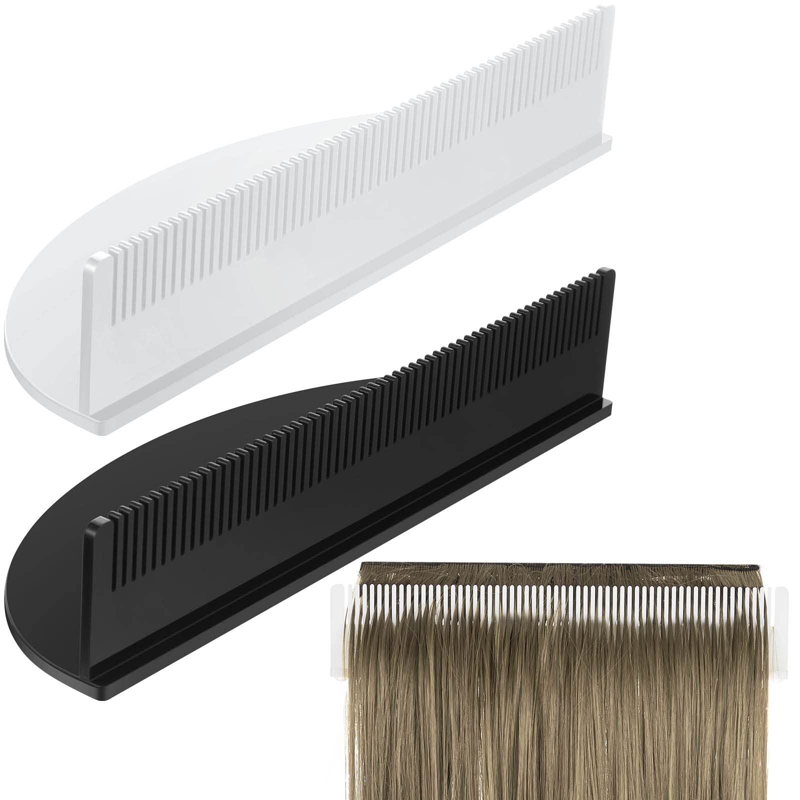 2 Pieces Hair Extension Holder Acrylic Hair Color Rack Display Hair Extensions Stand Organizer Lightweight Portable Storage Wig holder for Hand Tied Weft Full Bundle Tool Hair Styling Weave Wash Color