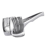 Tomato Lemon Slicer Holder Round Fruits Onion Shreader Cutter Guide Tongs with Handle Kitchen Cutting Potato Lime Food Stand Aluminum alloy