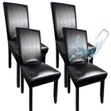 Chair Covers for Dining Chairs Set of 4, Super Stretch Waterproof Kitchen Chair Covers Thickened Washable Dining Chair Slipcovers Black Chair Seat Covers for Dining/Kitchen/Banquet