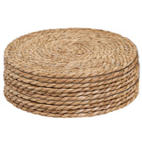 6pcs 11cm  Round Rattan Placemats,Natural Hand-Woven Water Hyacinth Placemats,Farmhouse Weave Place Mats